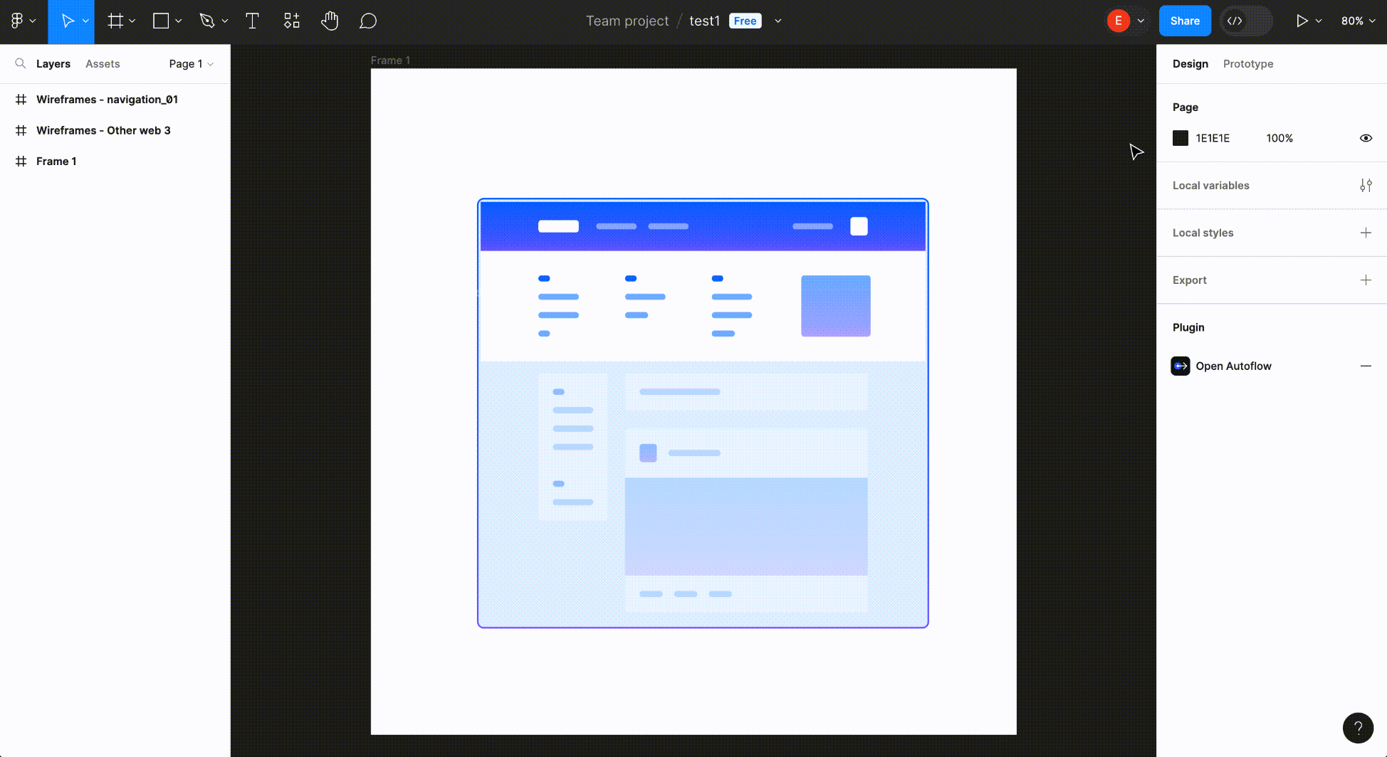 The gif of showing how to copy the Figma file link