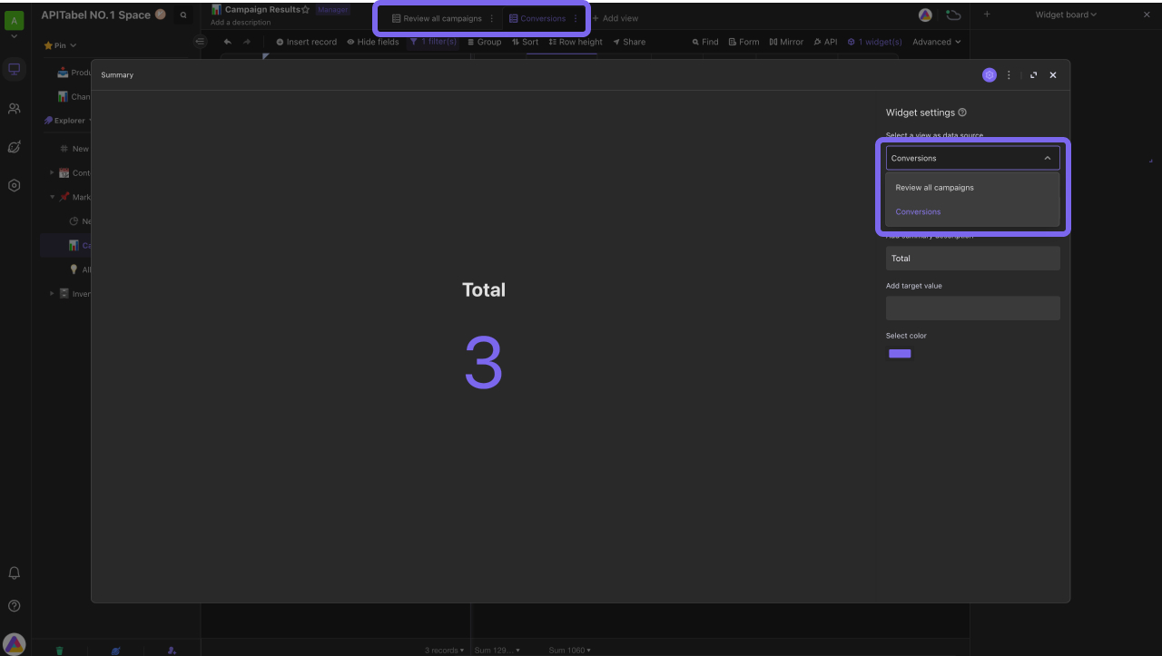 Statistics &amp; Indicators - Settings View